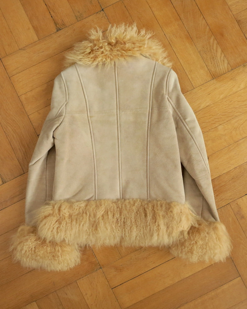 Suede jacket with fur