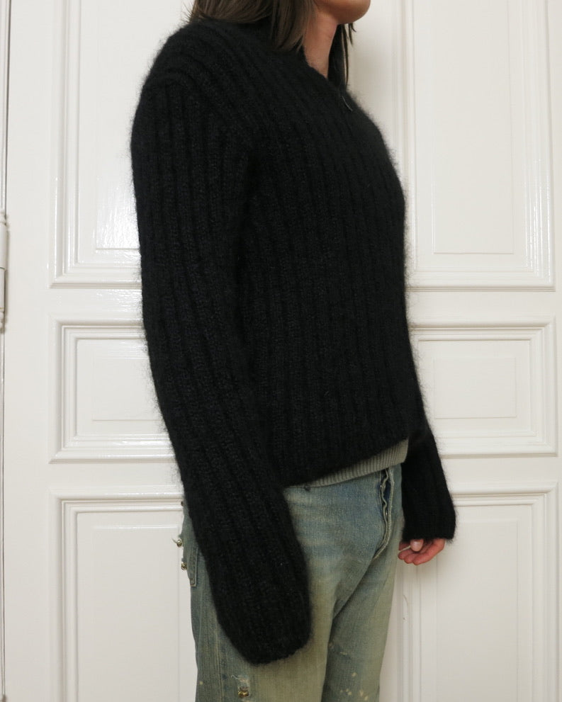 Mohair zipper cardigan