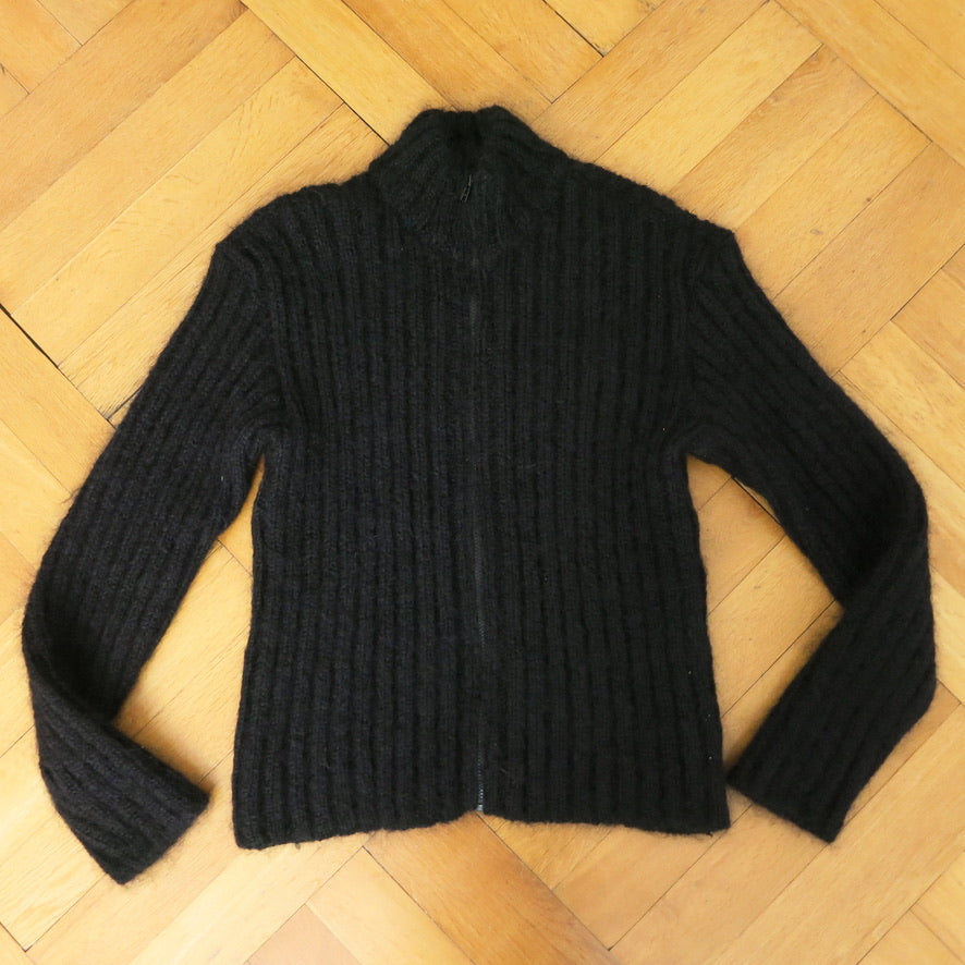 Mohair zipper cardigan