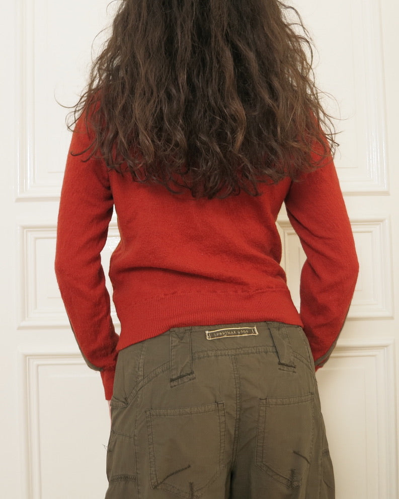 Knit zippered cardigan
