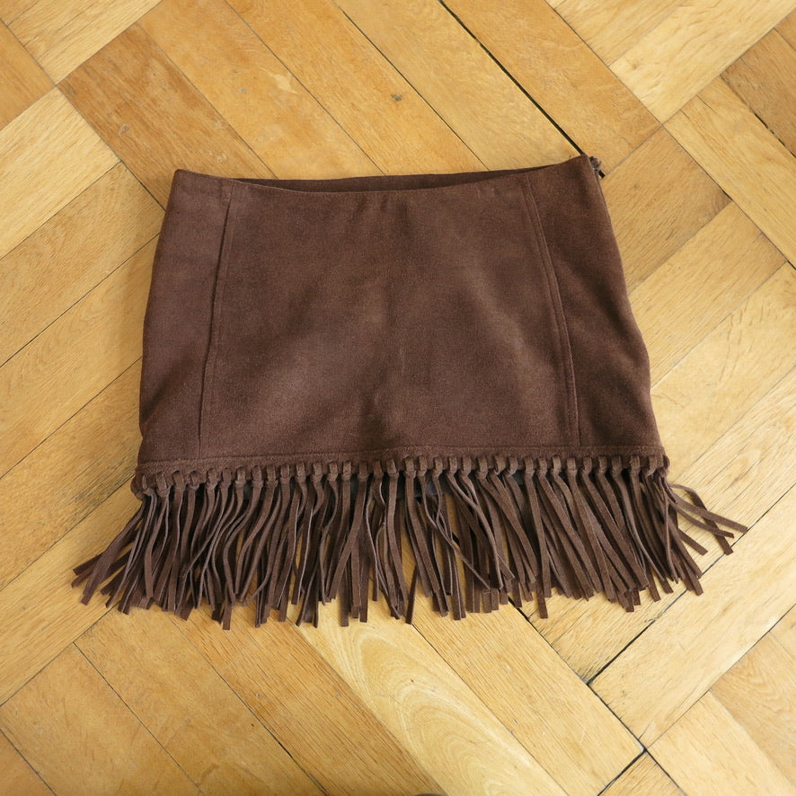 Suede miniskirt