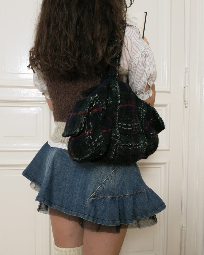 Sunao Kuwahara plaid handbag