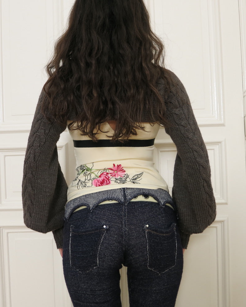 Knit bolero with mohair