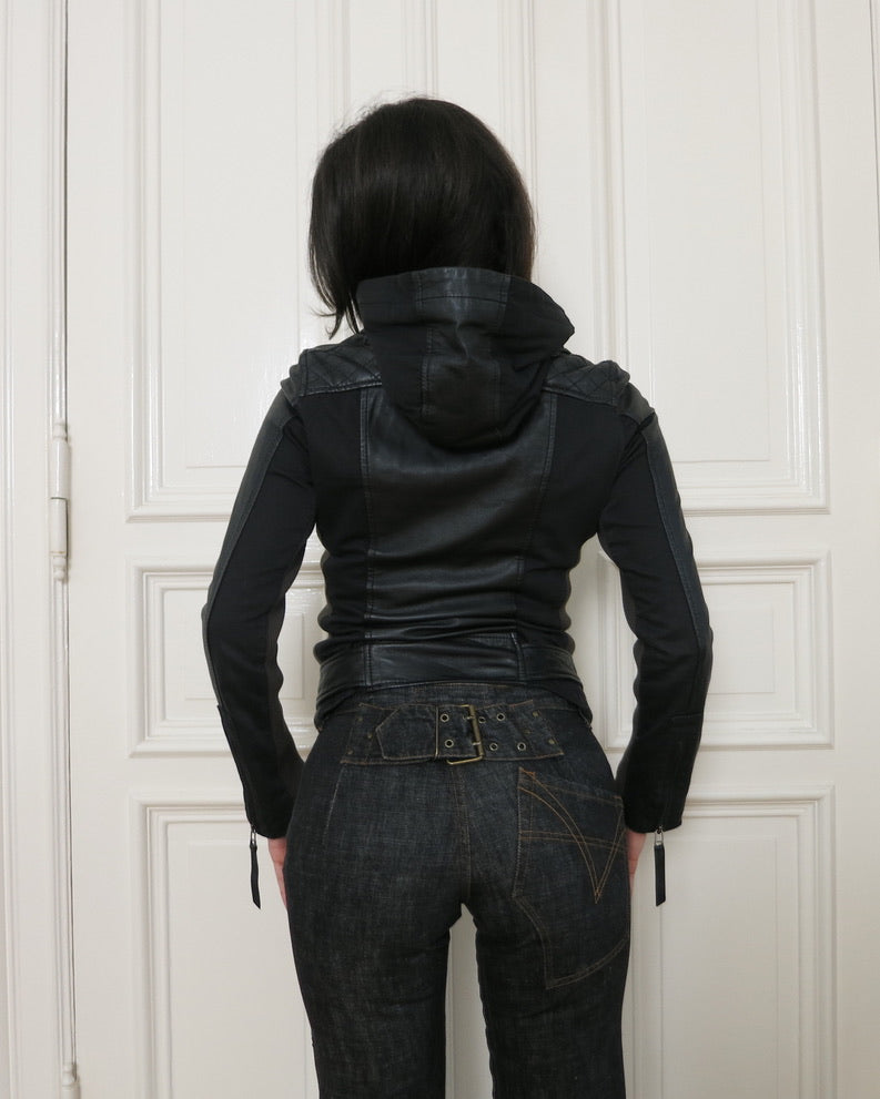 Hooded motorcycle jacket