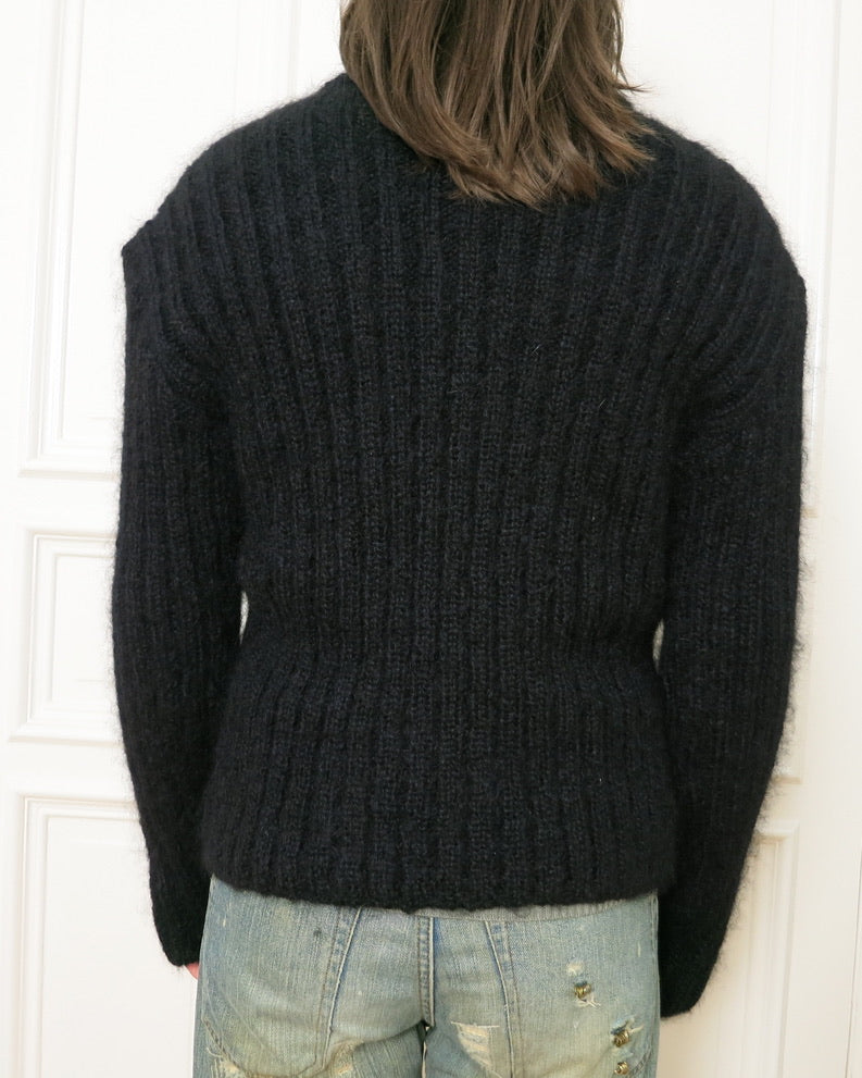 Mohair zipper cardigan