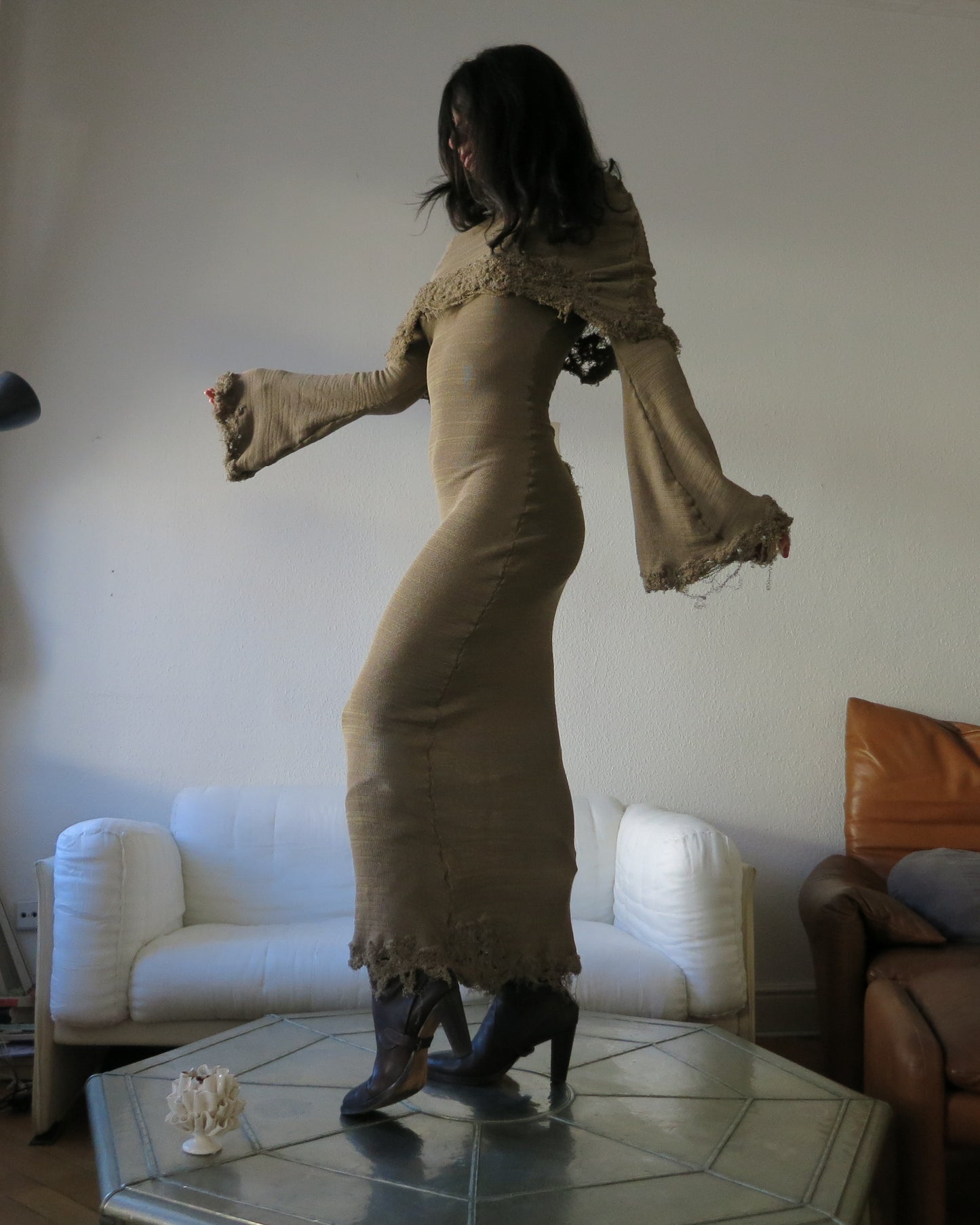 annina green monkcore dress