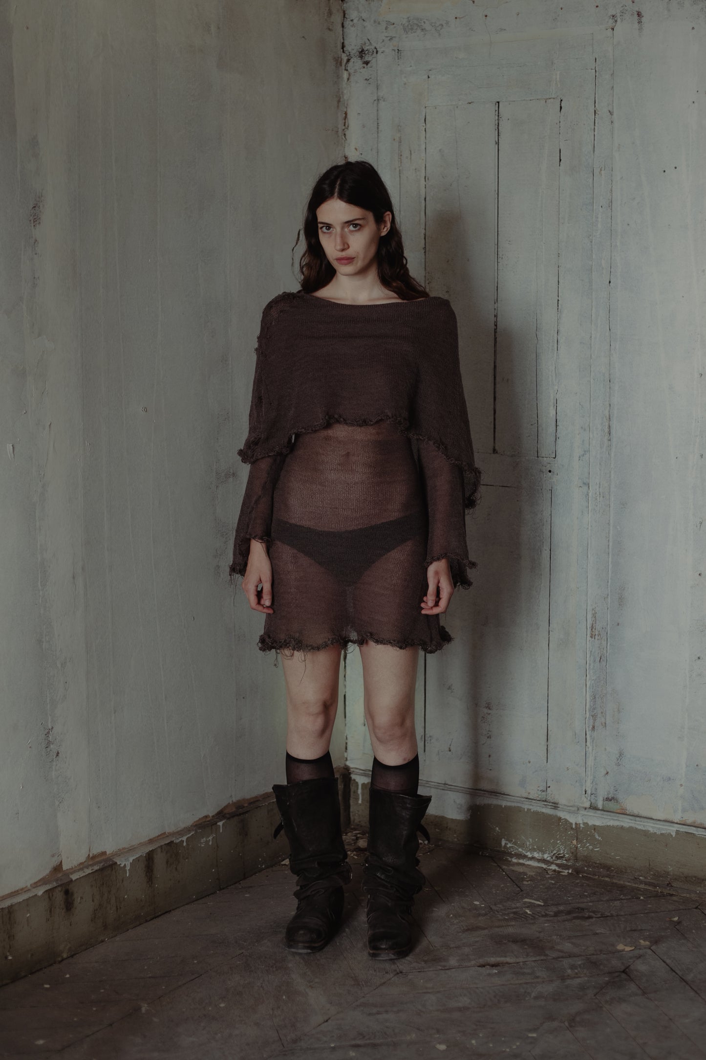 Monk brown midi dress