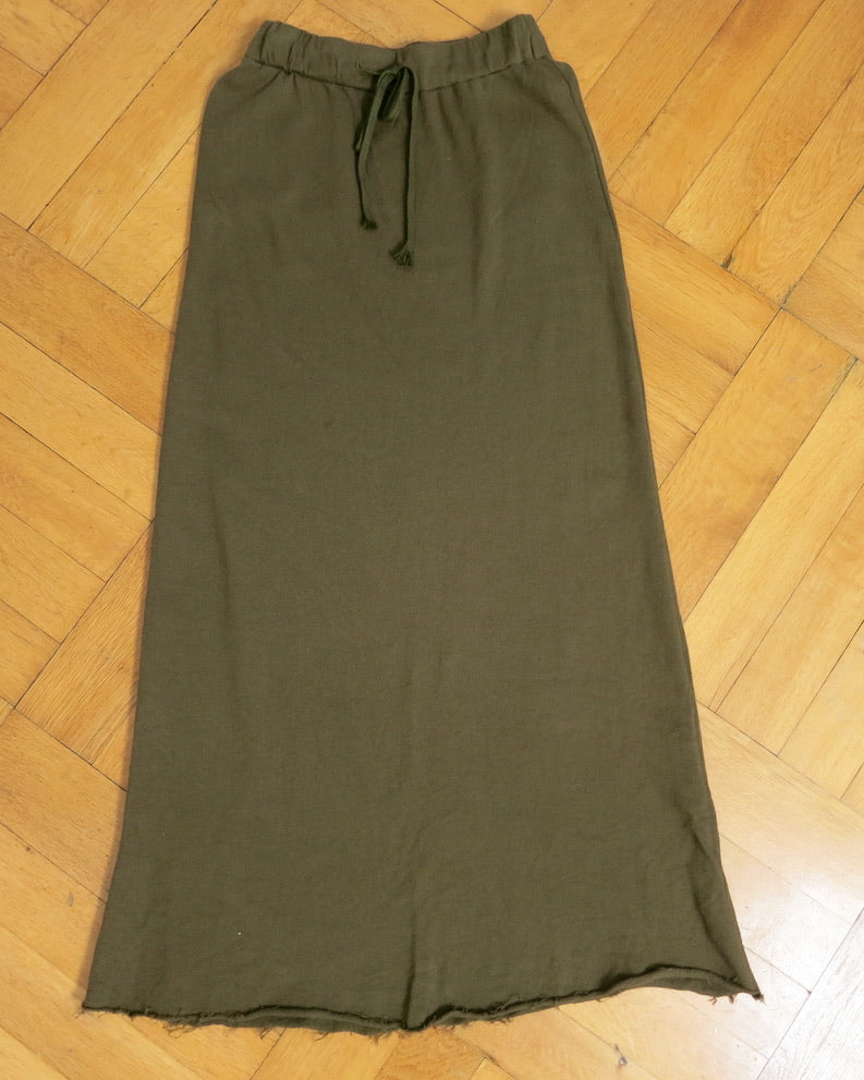Army green maxiskirt