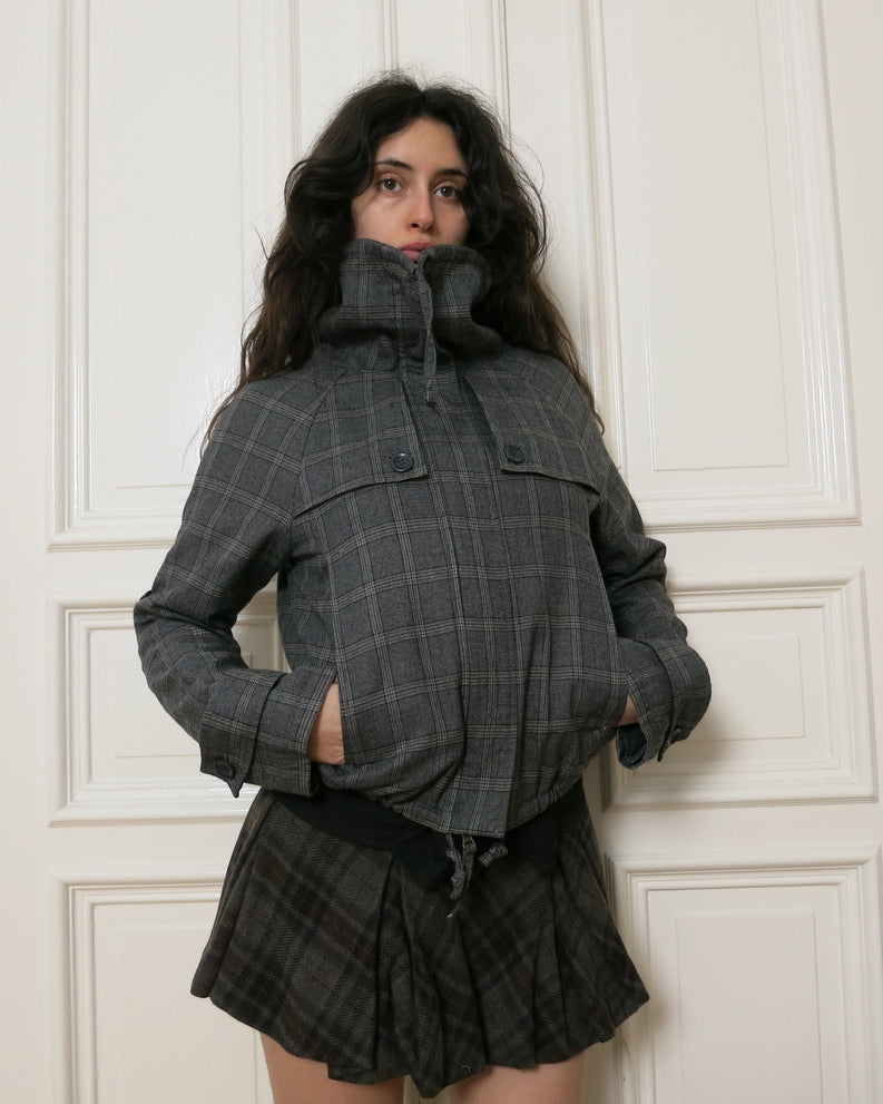 Checkered wool jacket