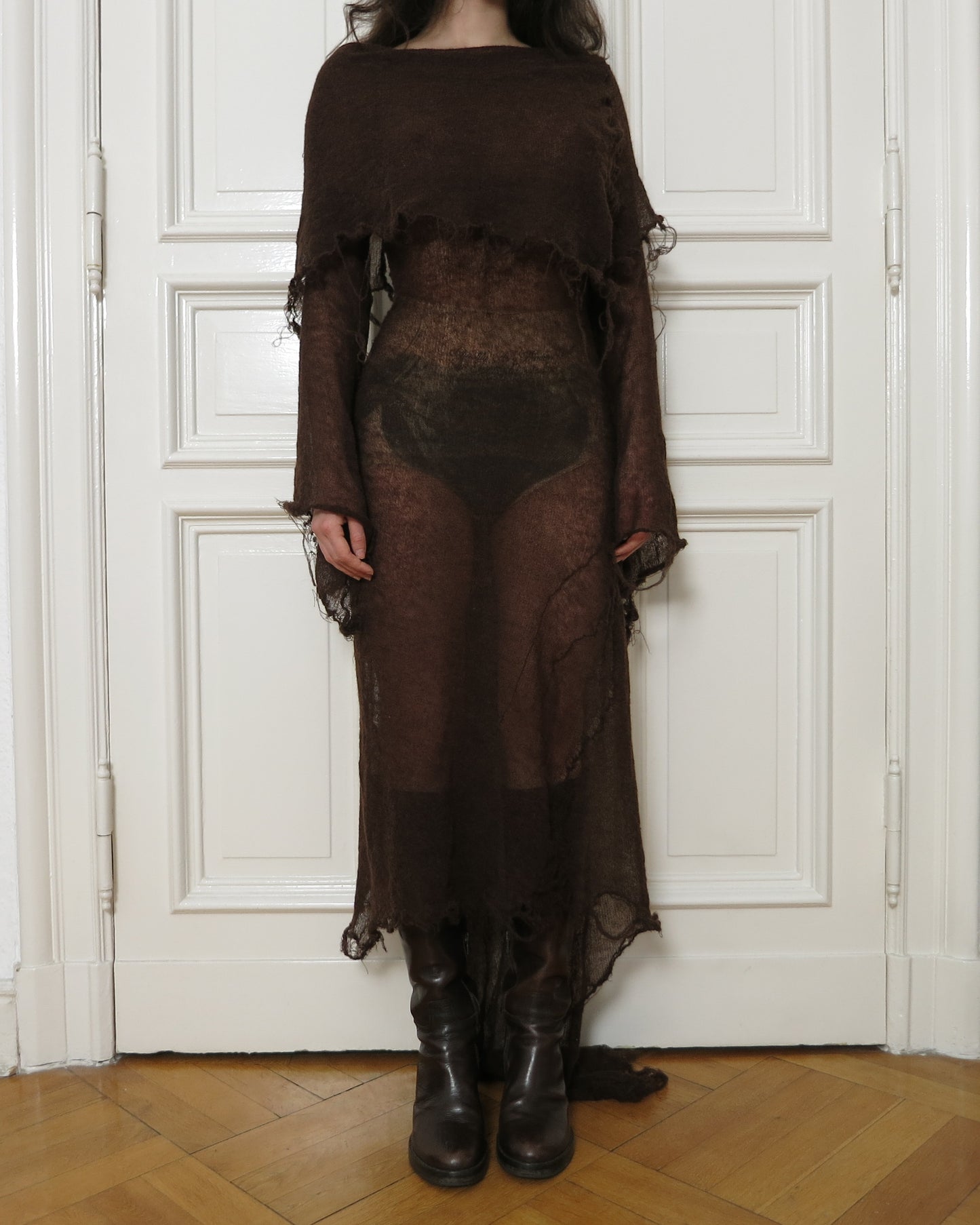 Monkcore mohair brown dress