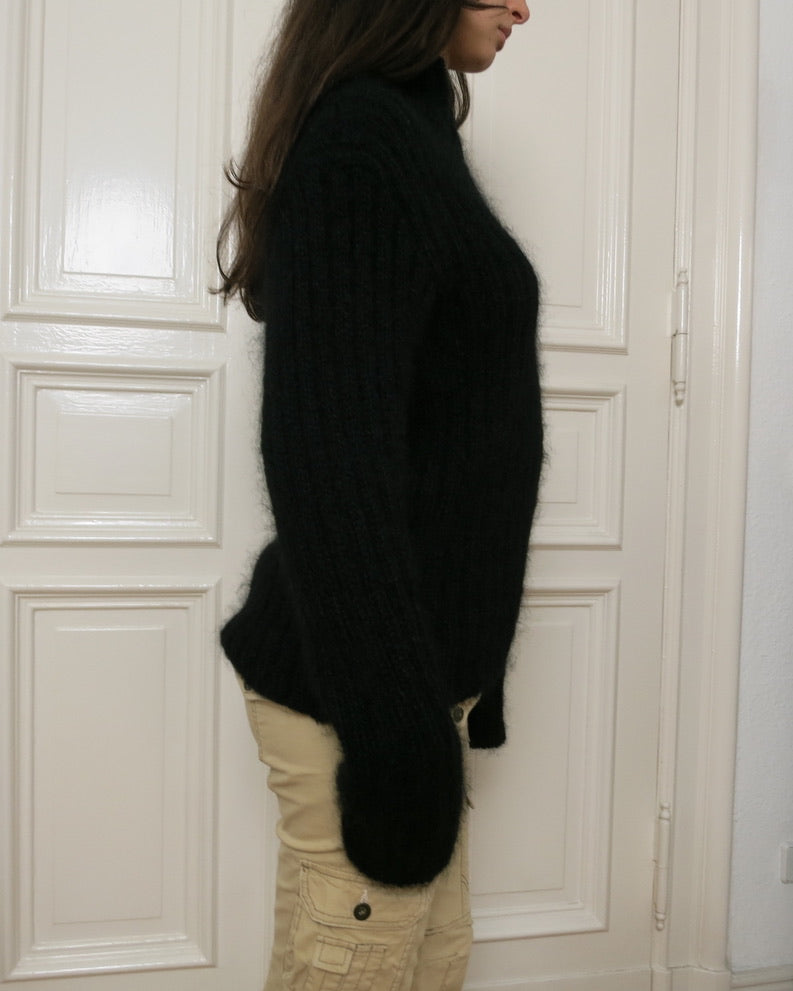 Mohair zipper cardigan