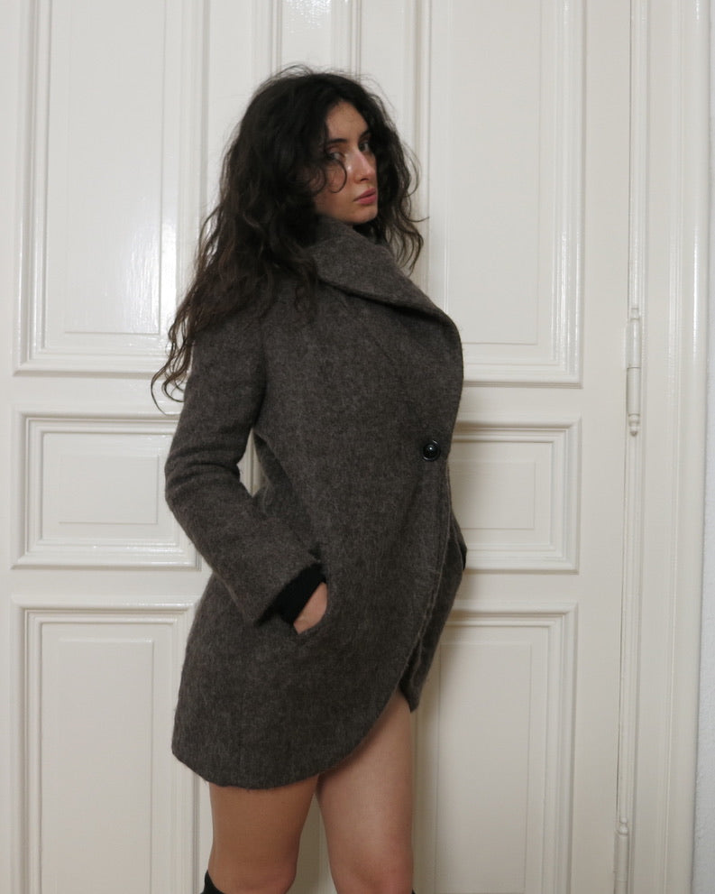 Mohair alpaca wool coat