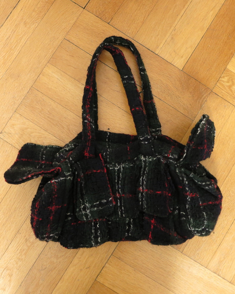 Sunao Kuwahara plaid handbag