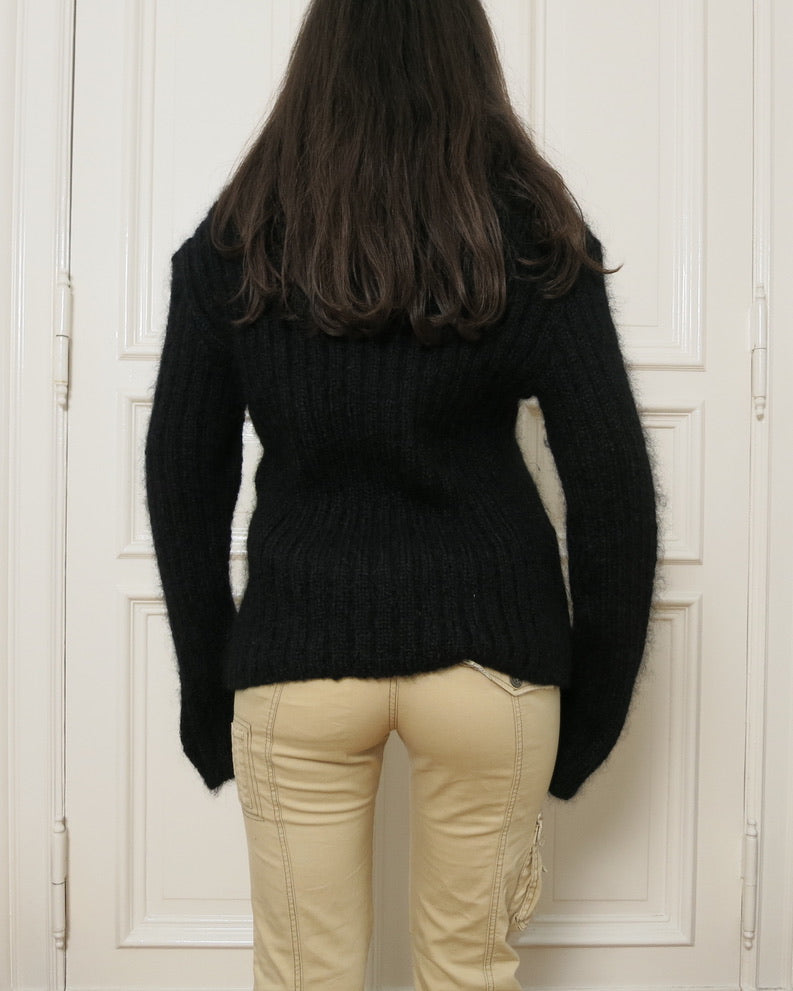 Mohair zipper cardigan