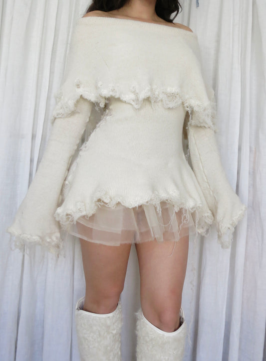 annina ivory mohair dress