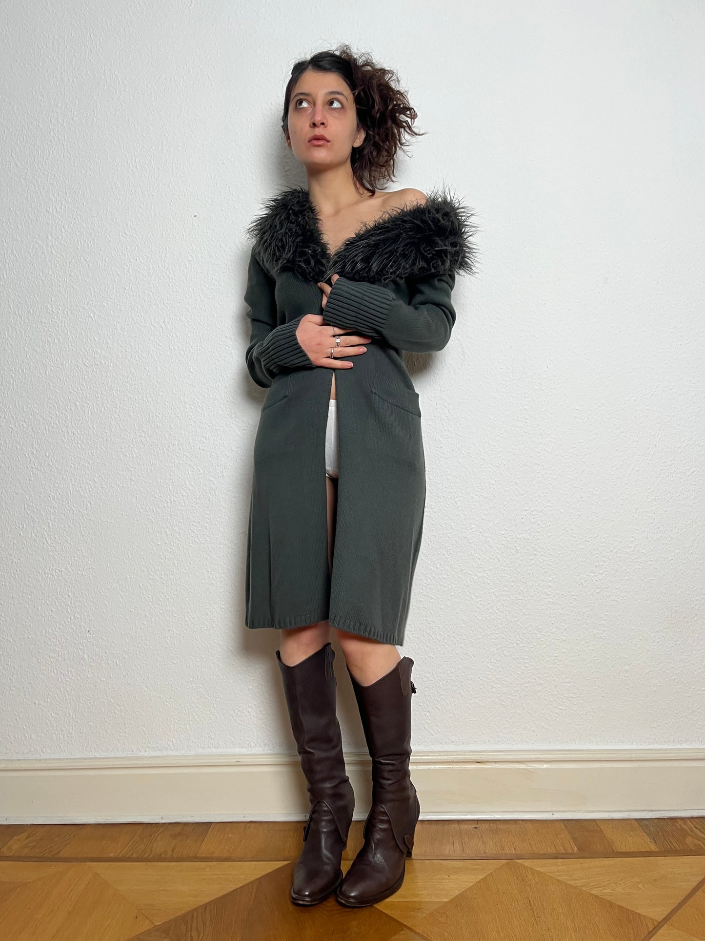 Furry cardigan