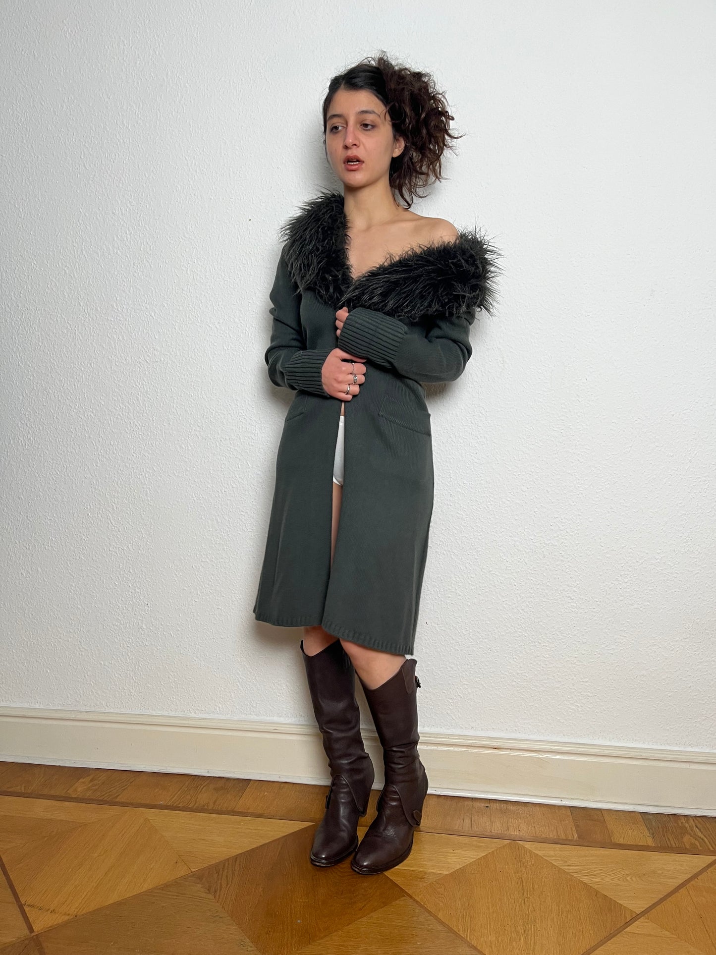 Furry cardigan