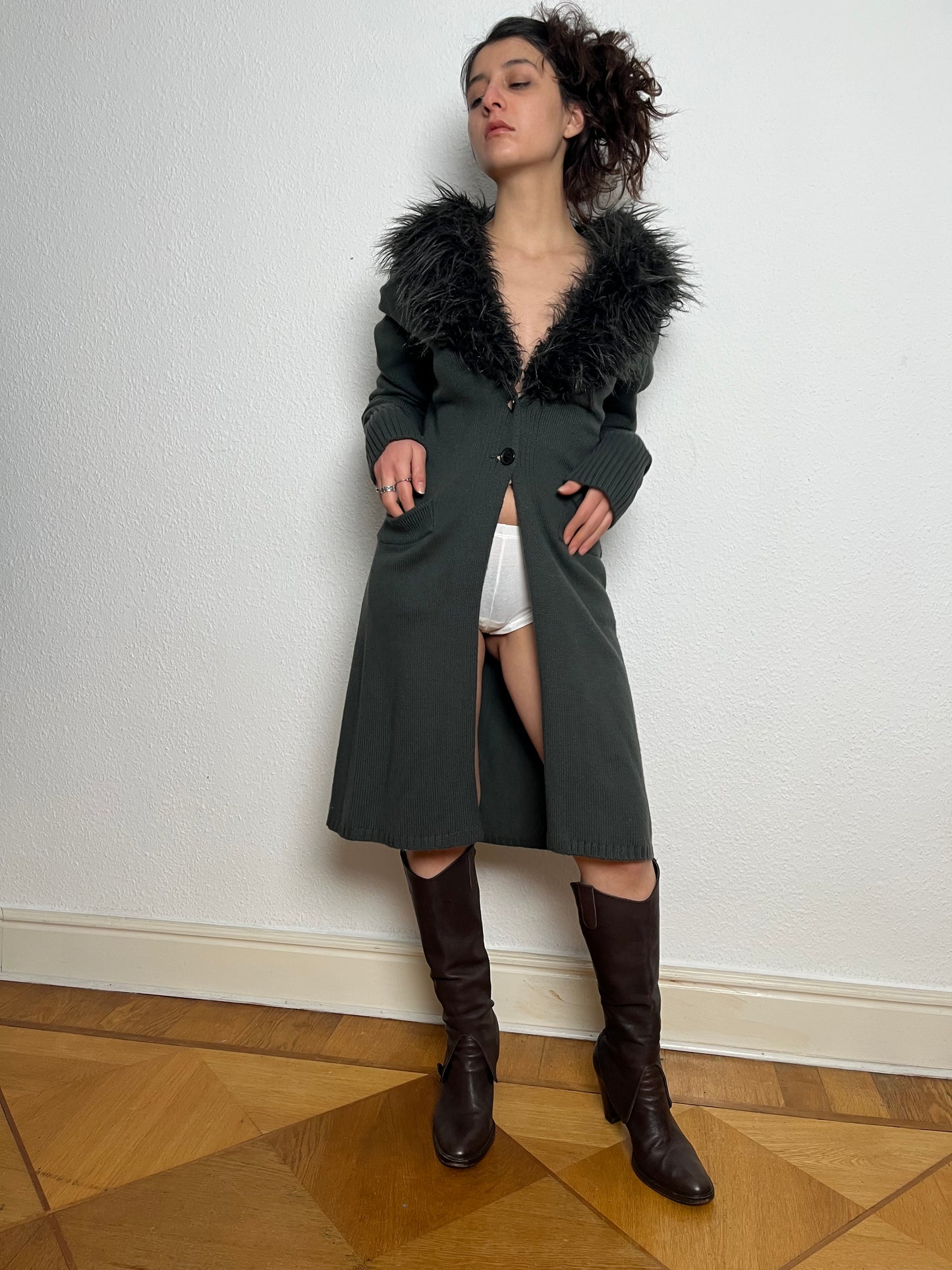 Furry cardigan