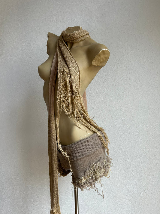 annina “les sœurs” mohair distressed scarf