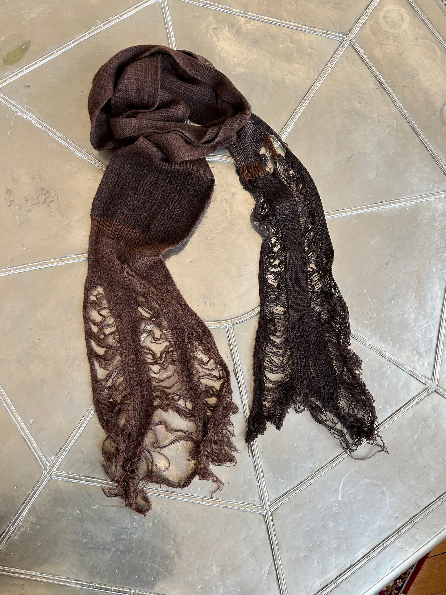 annina “les sœurs” brown micro scarf