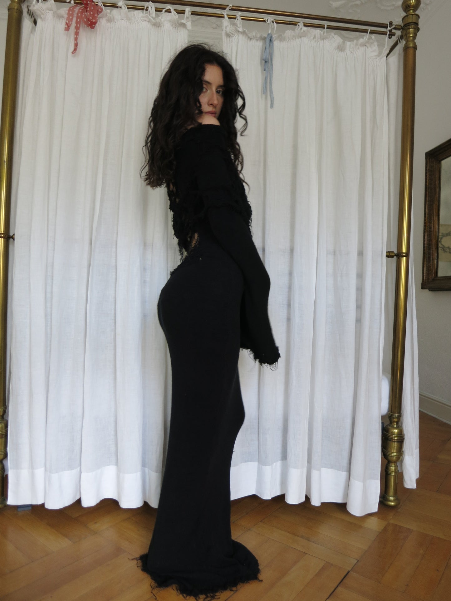 Annina black monkcore dress
