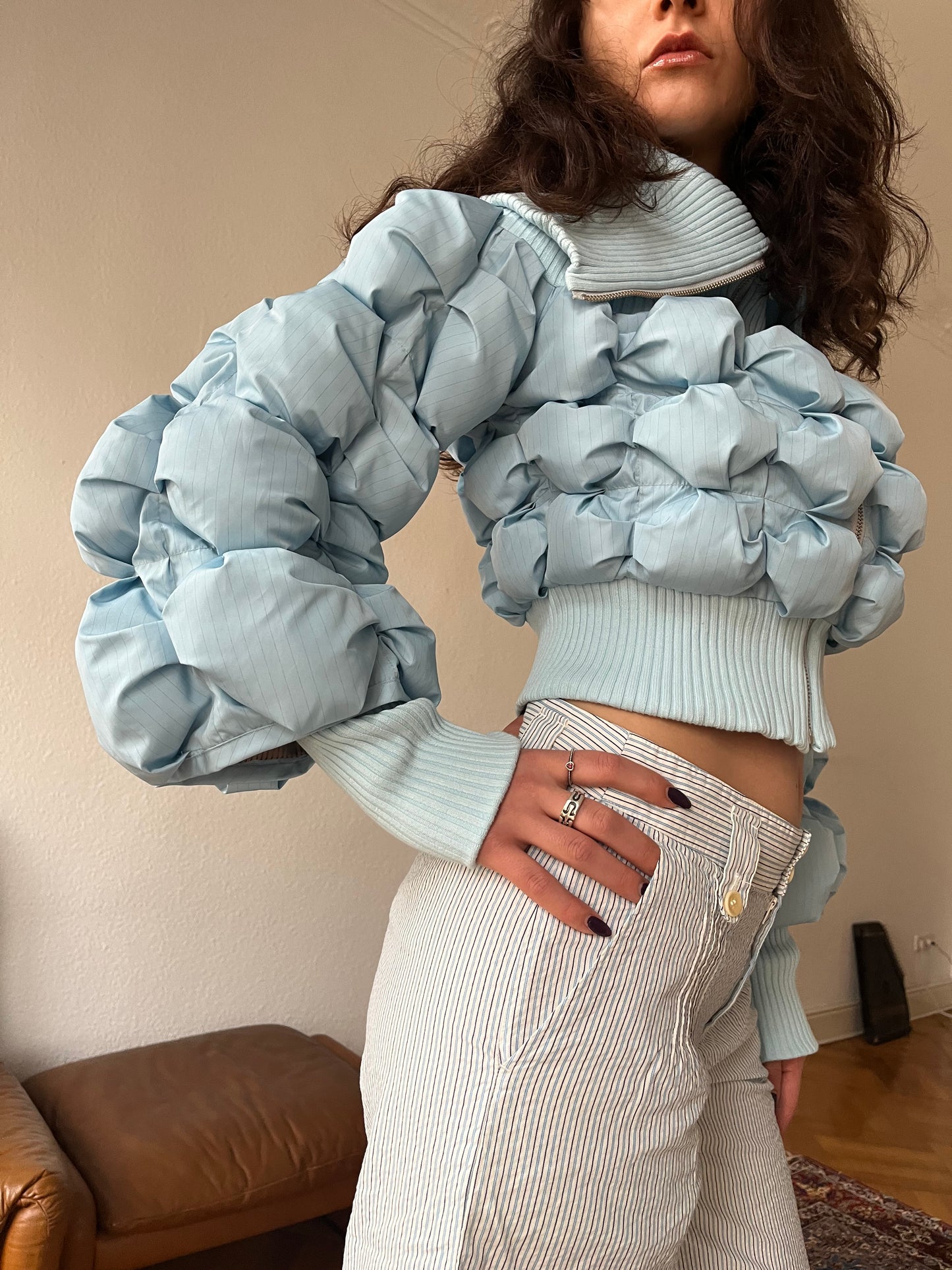Natascha Domino icy blue puffer jacket