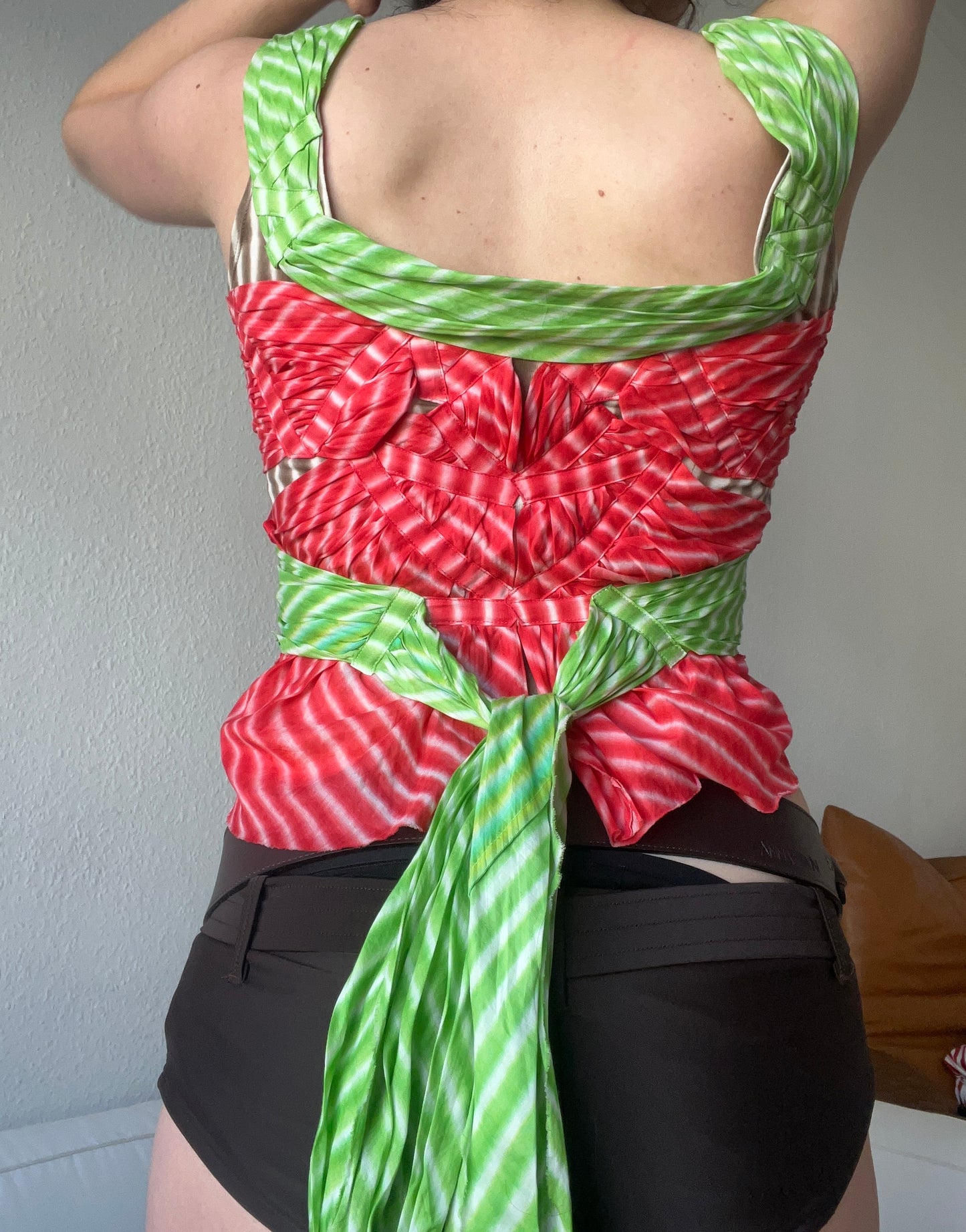 Issey Miyake strawberry corset top, spring/summer 2003