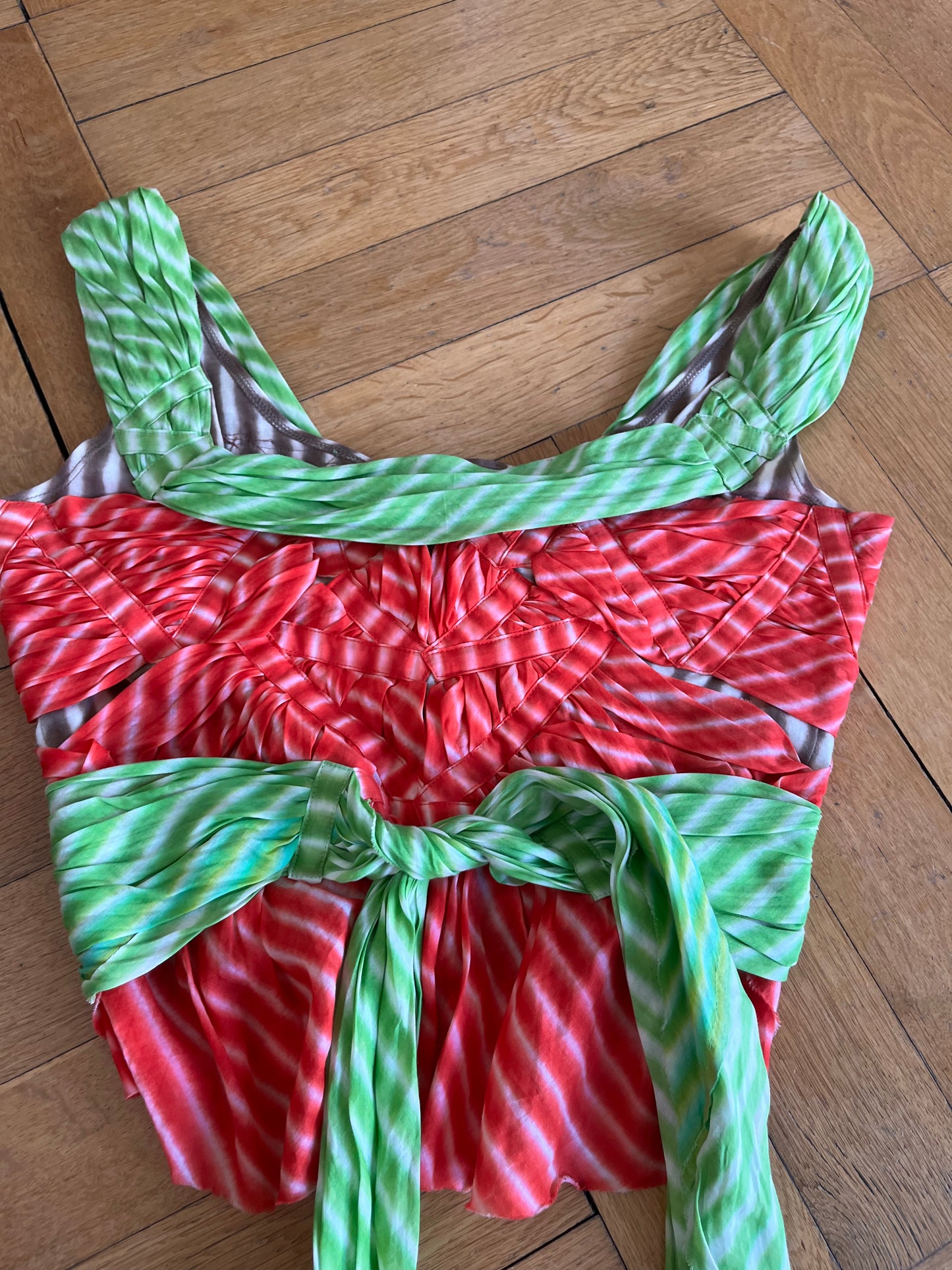 Issey Miyake strawberry corset top, spring/summer 2003
