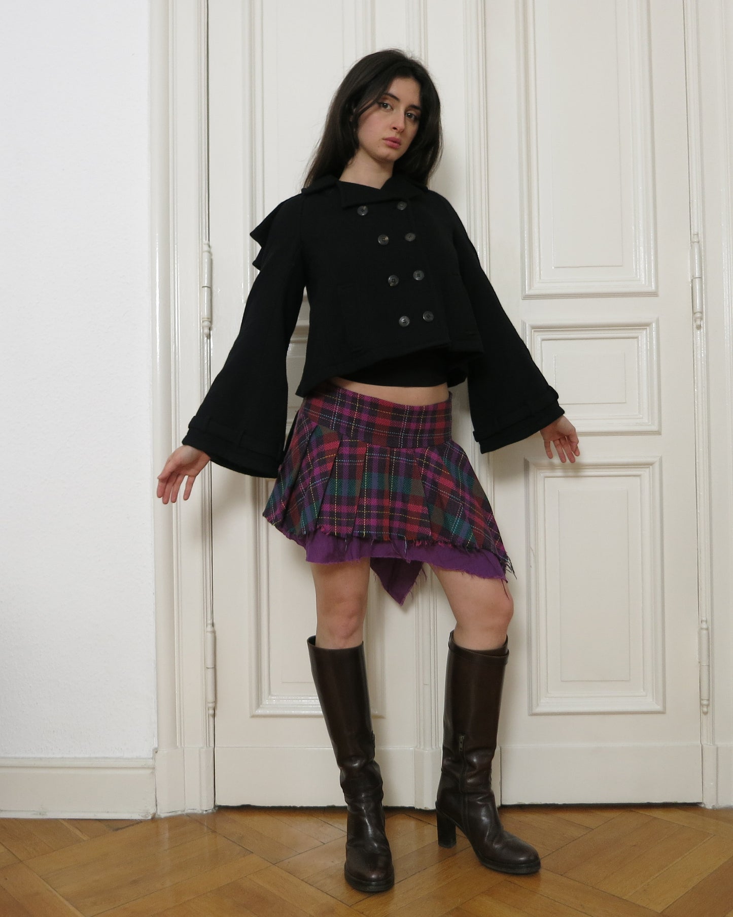 Wool tartan skirt