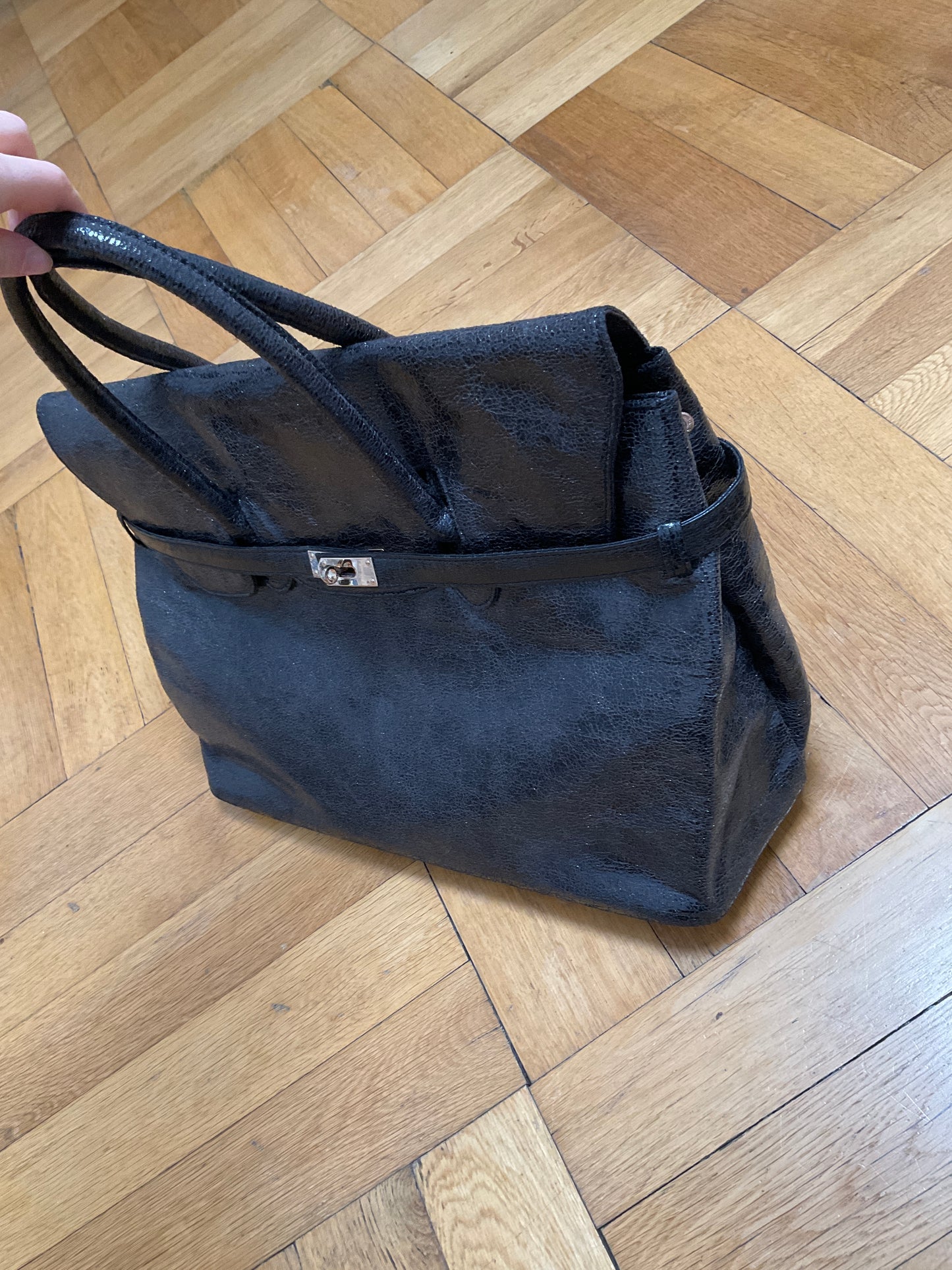 Black sparkly "birkin"