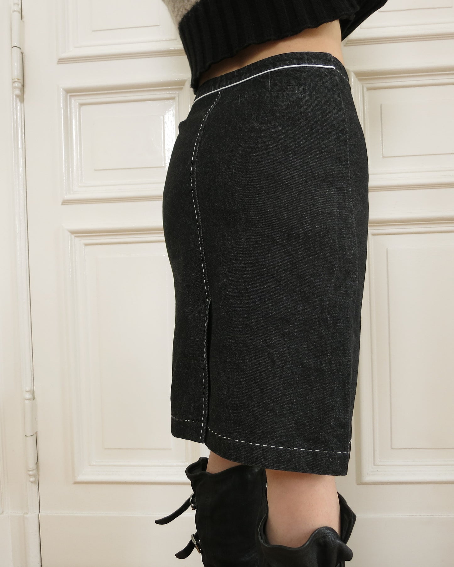 Max&Co chic denim midi skirt