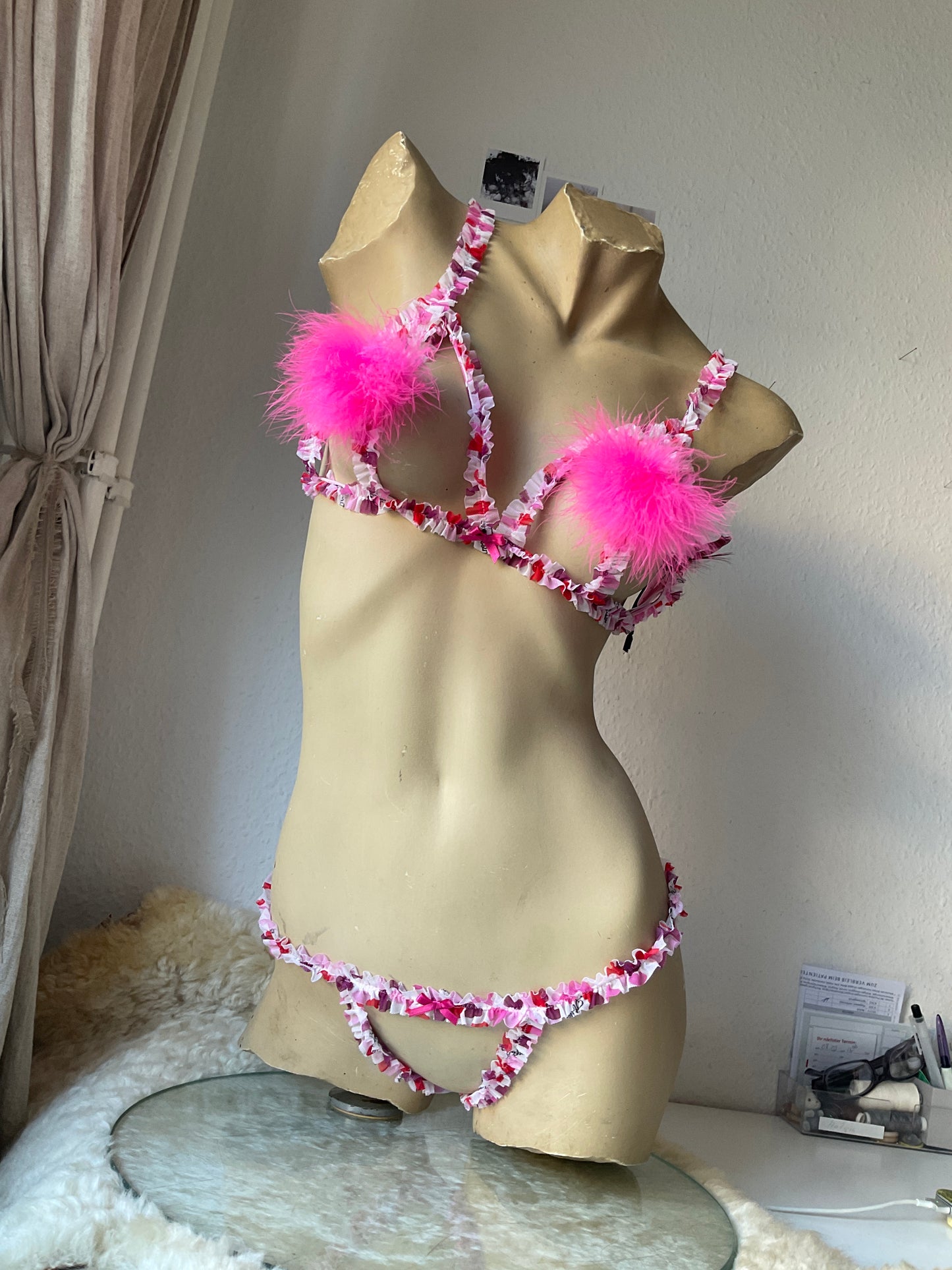 Fluffy lingerie set
