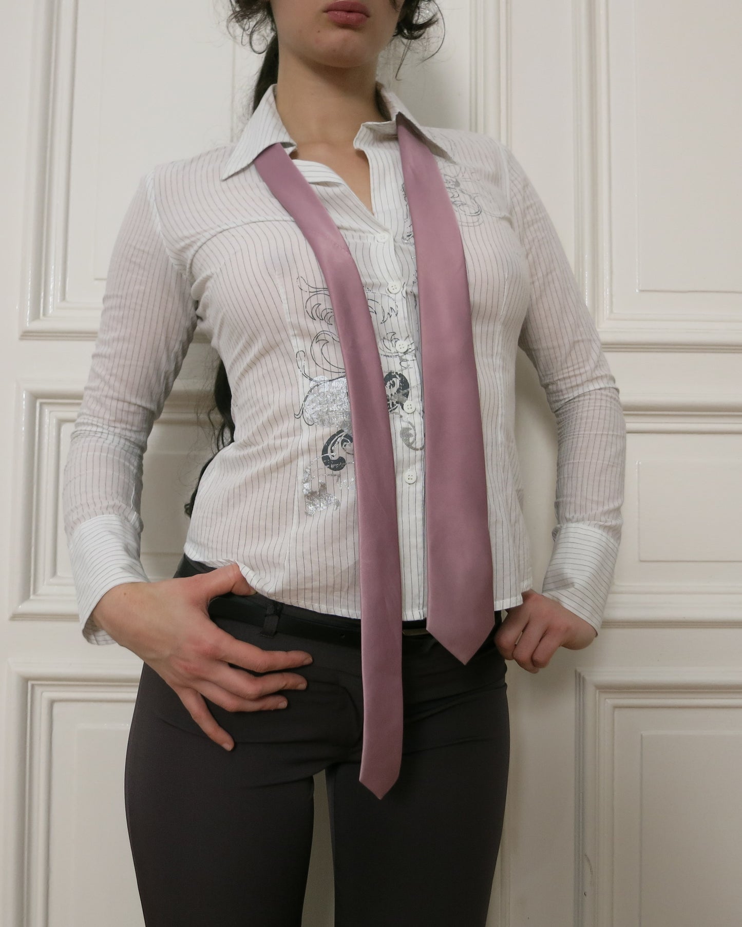 Silky pink tie