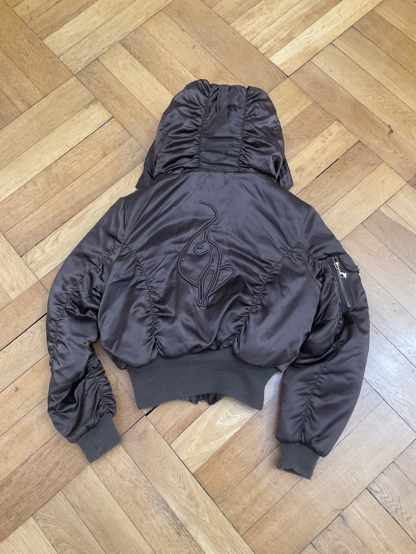 Baby Phat vintage bomber with gatherings and faux fur