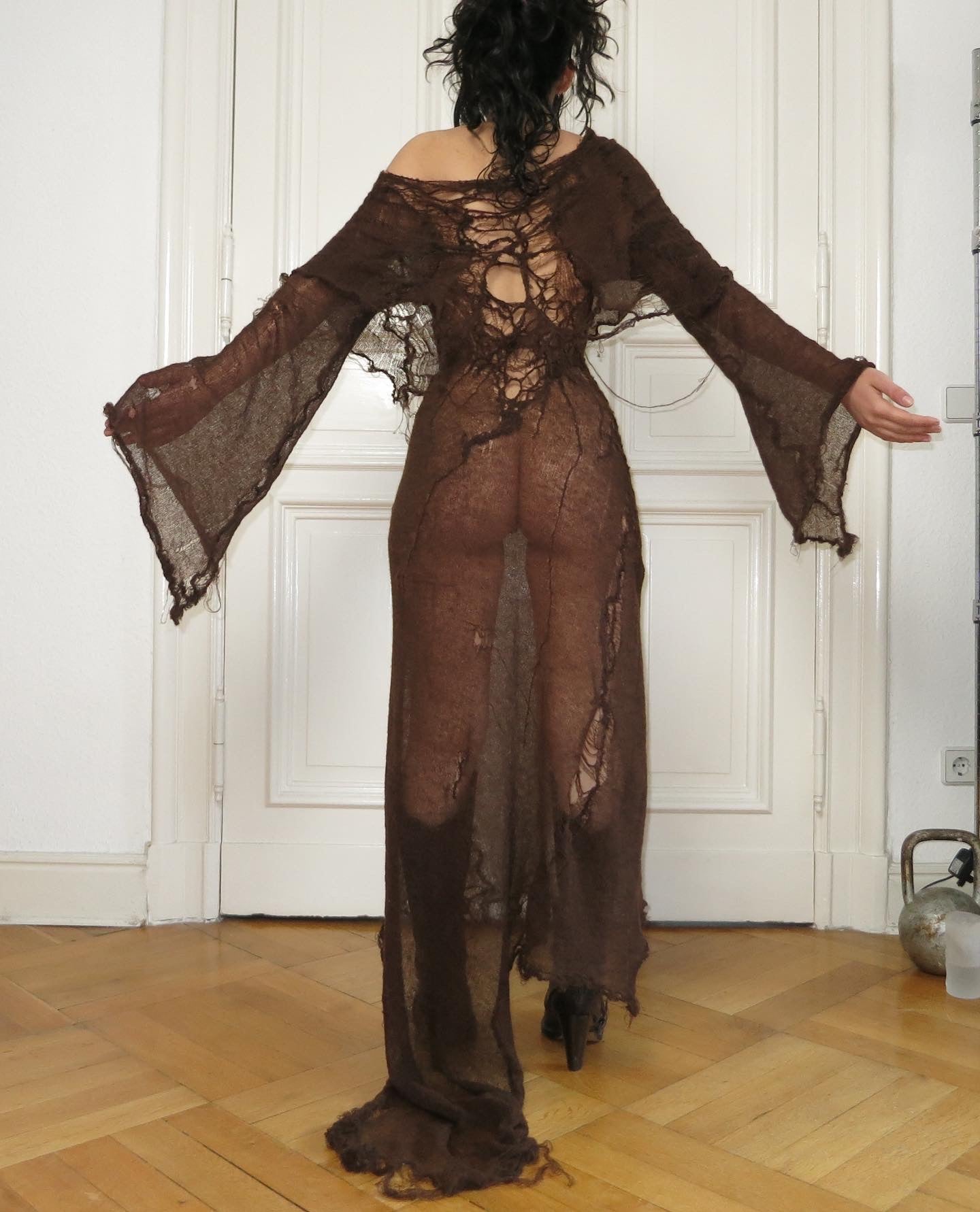 Monkcore mohair brown dress