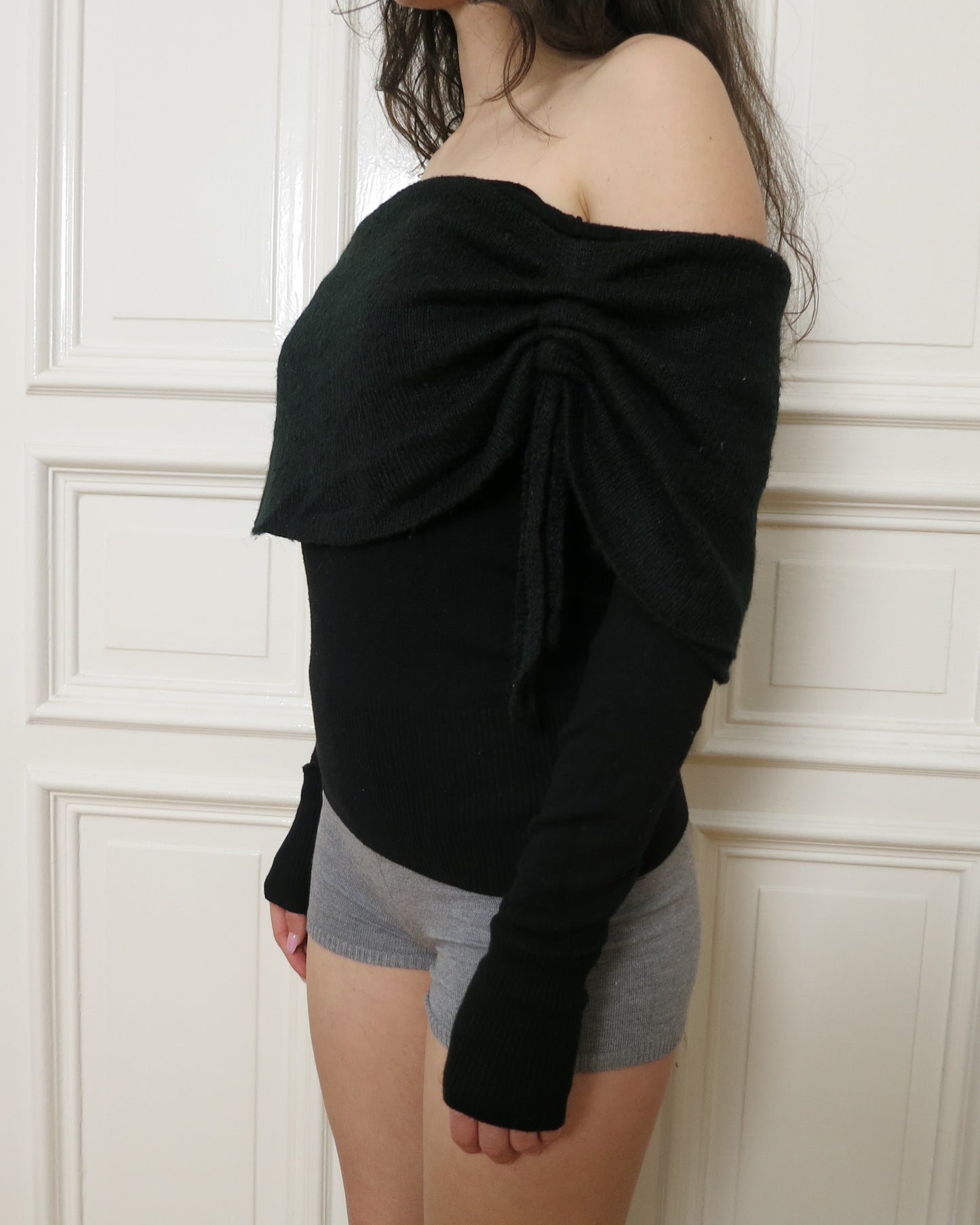 Knit longsleeve with big collar