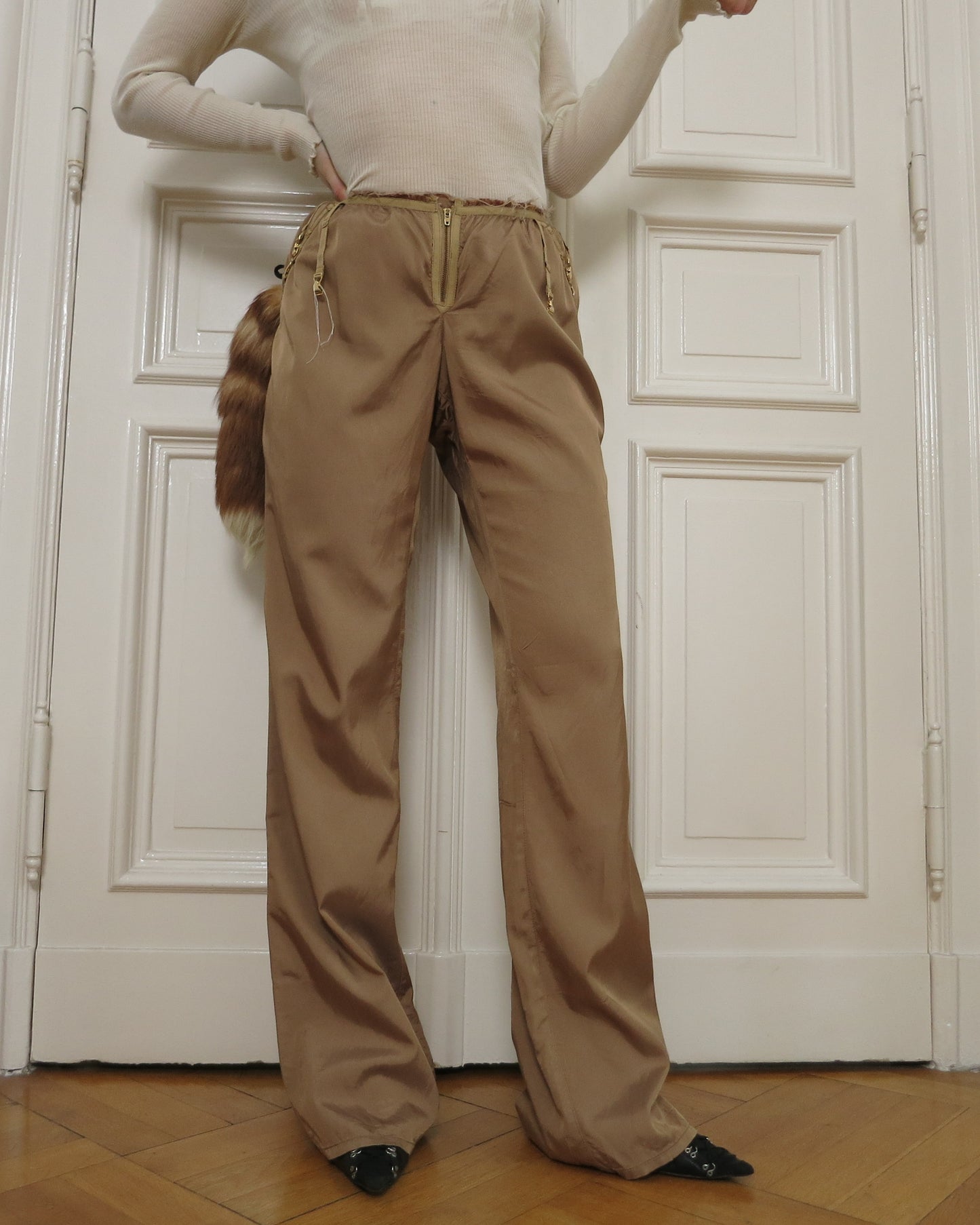 Satin trousers