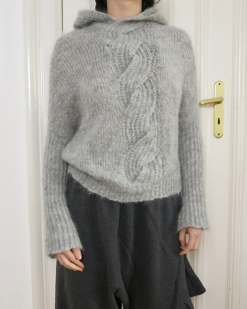 Knit mohair hoodie