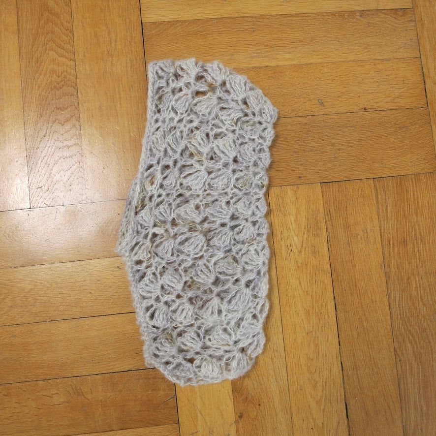 mođđe studio ~ lace mohair balaclava in grey