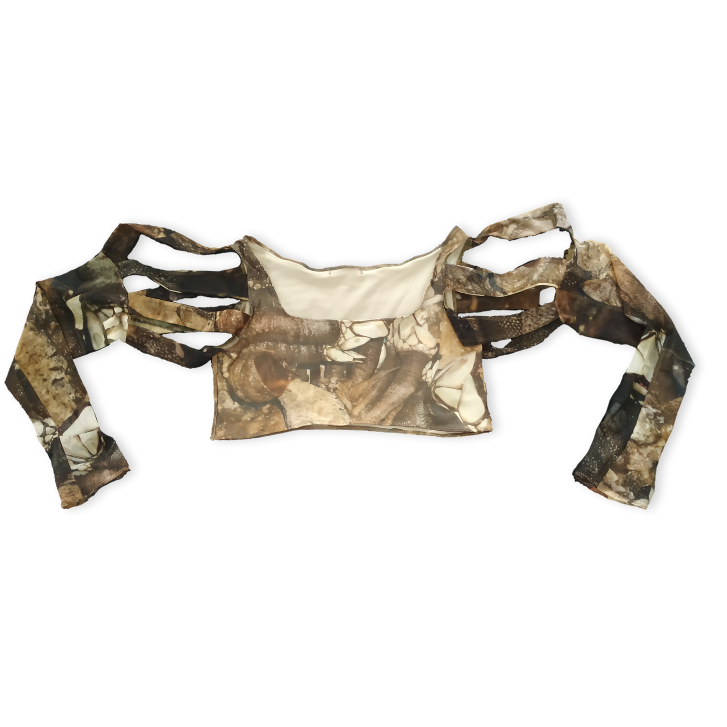Double-layered mesh crop top, size L