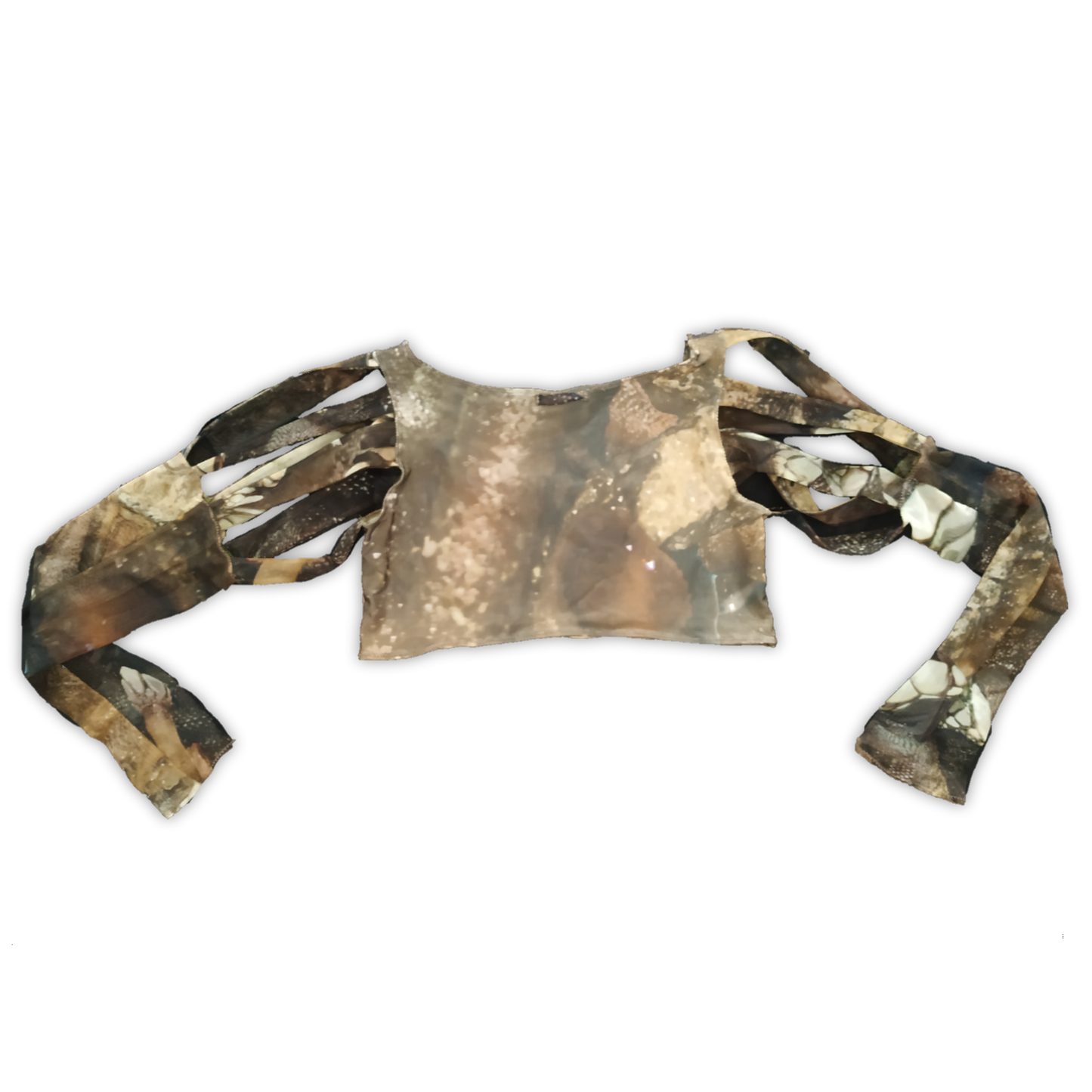 Double-layered mesh crop top, size L