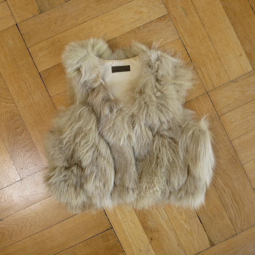 Beige fur vest