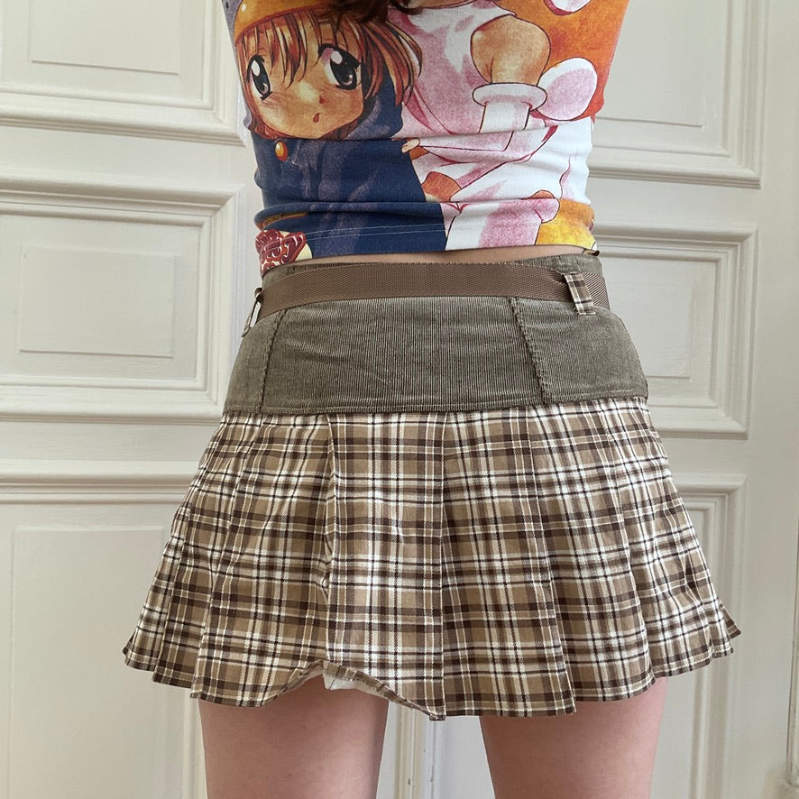 Pleated cottage miniskirt