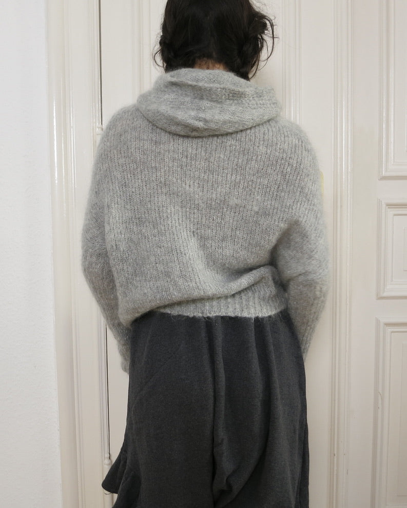 Knit mohair hoodie