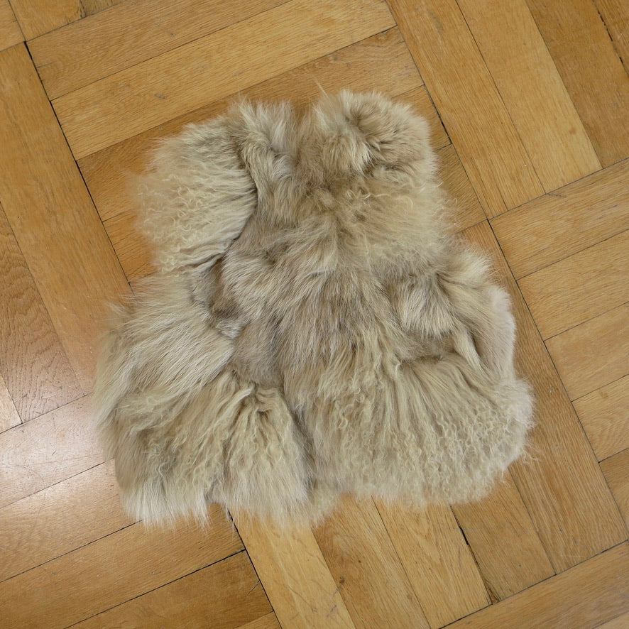 Beige fur vest