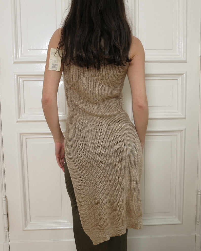 Knit linen vest