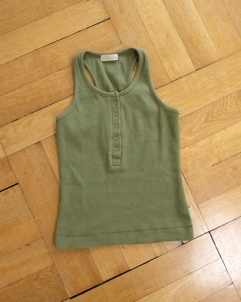 Green ribbed tank top