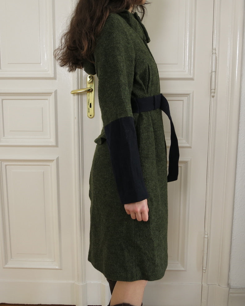Hisui hooded wool coat