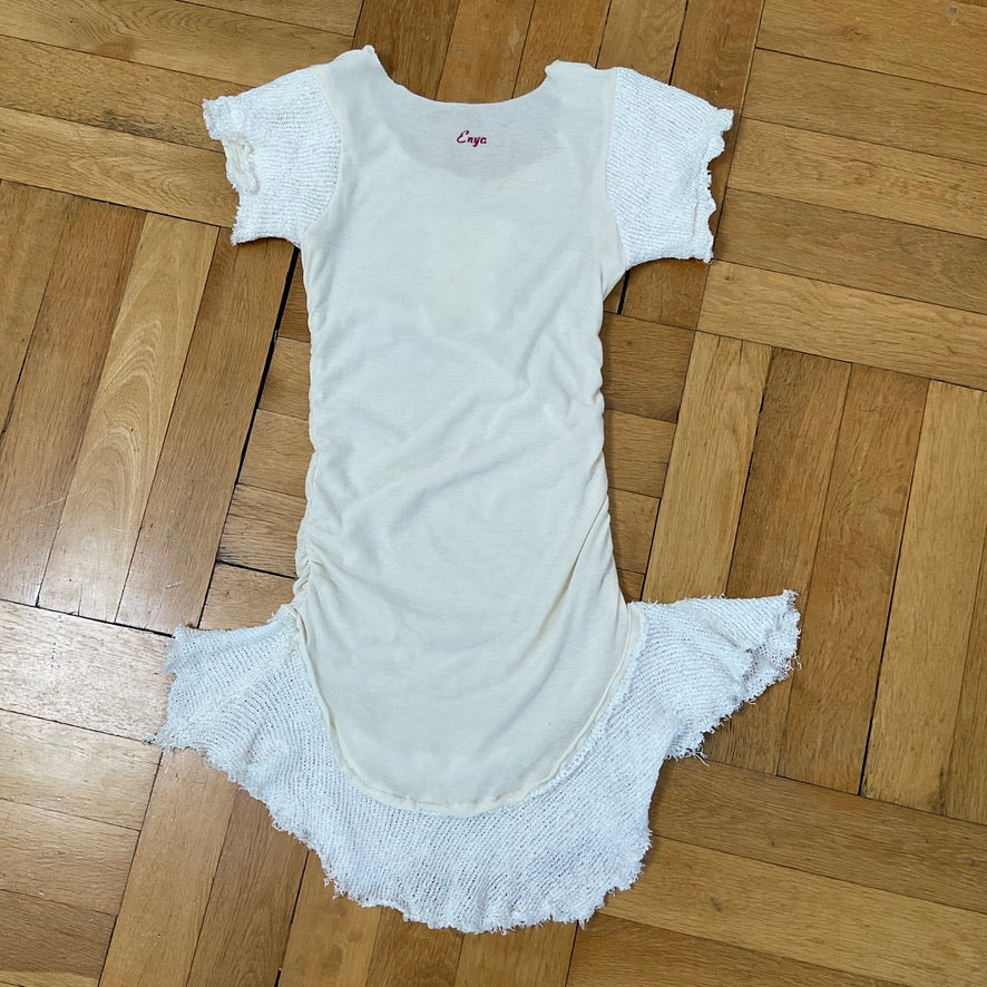 "i" minidress with knit details