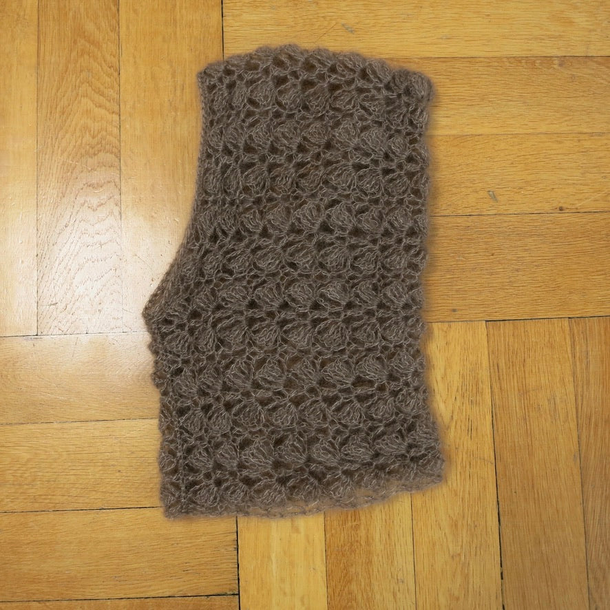 mođđe studio ~ lace mohair balaclava in brown